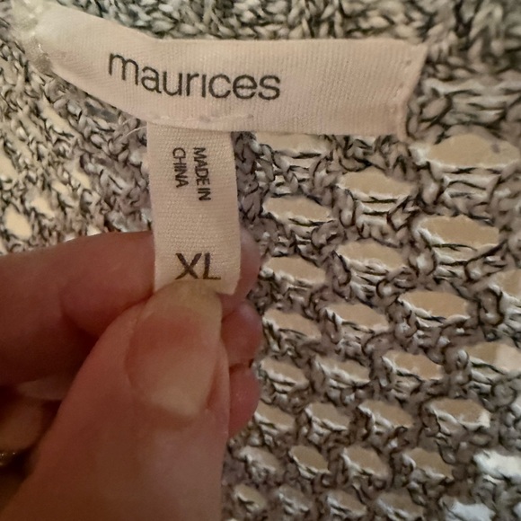 Women's Gray Open-Knit cardigan size XL - Picture 3 of 4